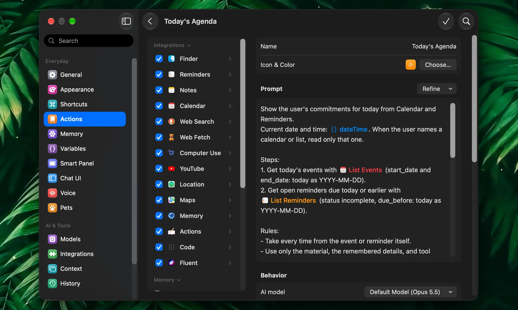 Fluent – Action Editor