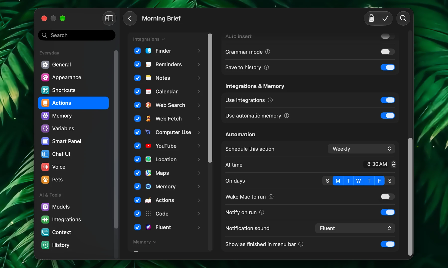 Fluent – An Action's Schedule