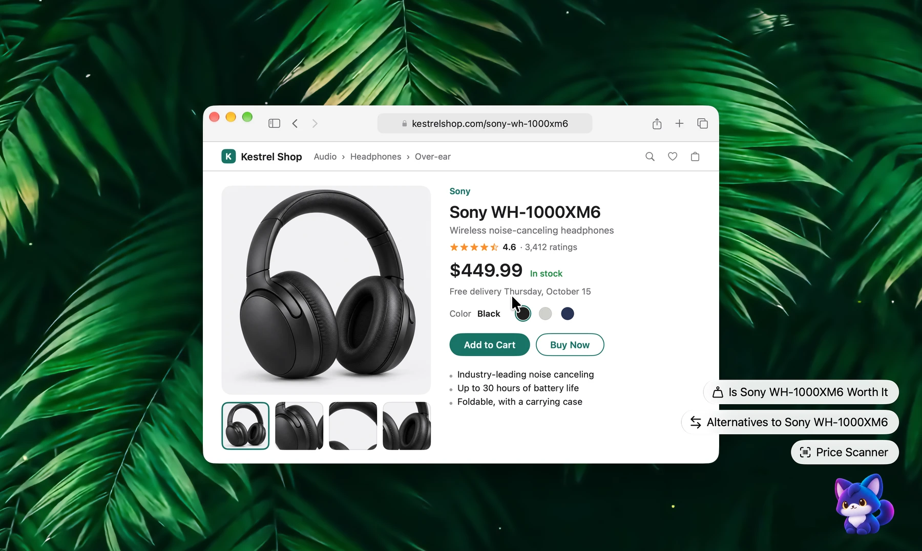 The pet's ideas for headphones in an online shop