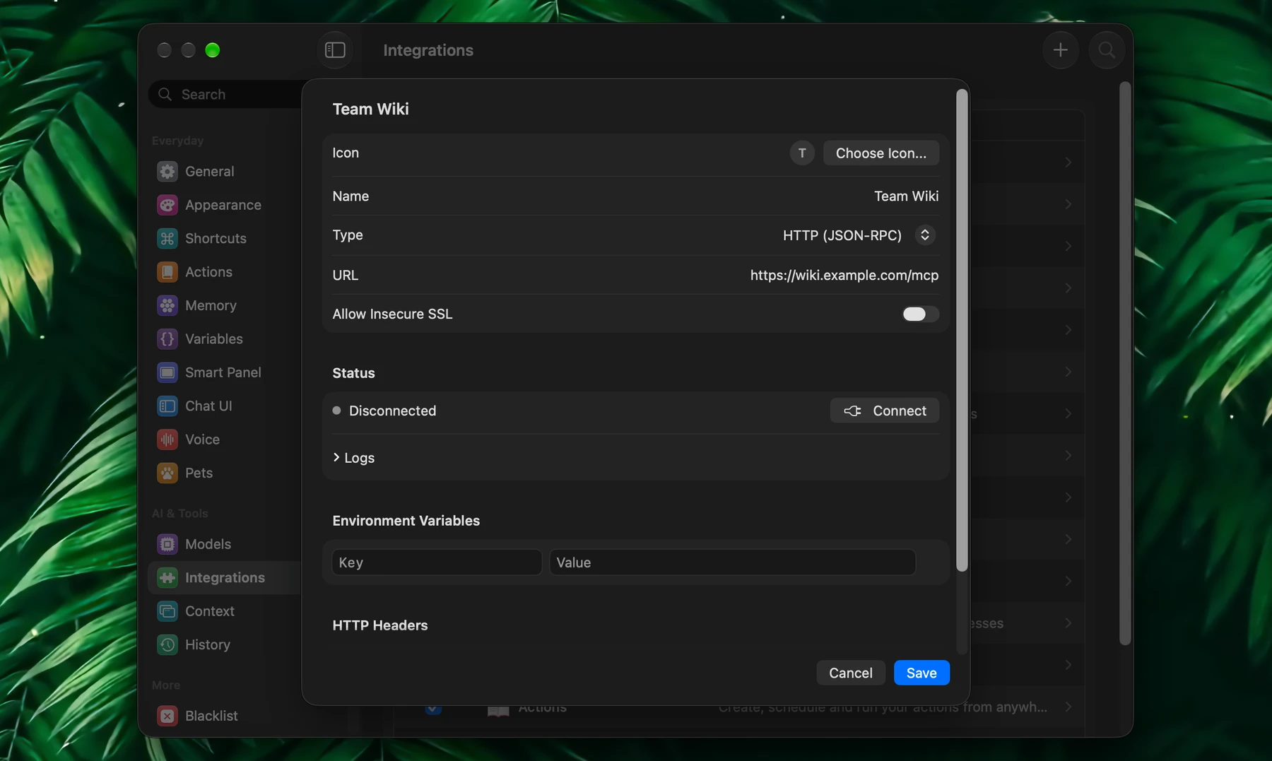 Fluent – Configure An Integration Manually