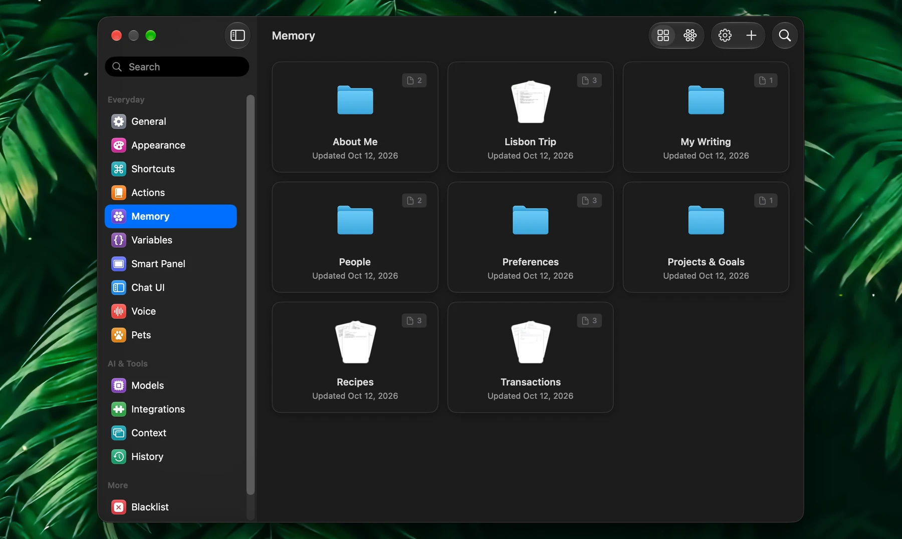 Fluent – Memory Groups As Cards