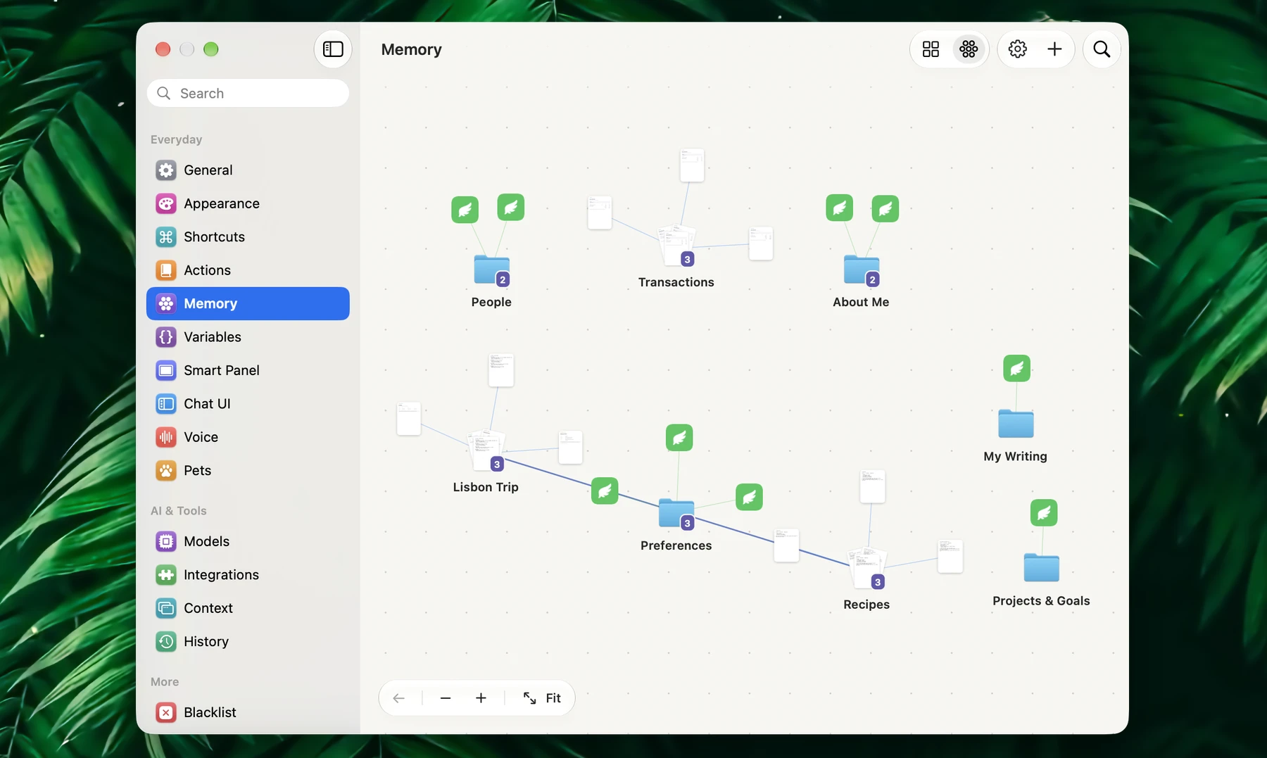 Memory graph in Fluent Settings